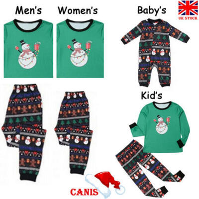 

UK Family Matching Adult Women Kids Christmas Pyjamas Nightwear Pajamas Sets