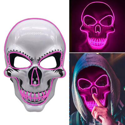 

LED Glowing Mask Fluorescent Mask Halloween Party Scary Mask Funny Mask Role-Playing Costume Props Prom Mask