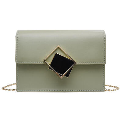 

Solid Color Chain Shoulder Handbags Women PU Leather Flap Crossbody Bags