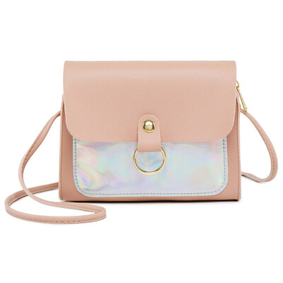 

Women Flip Cover Color Block Pathchwork Square Shoulder Crossbody Bag Pouch