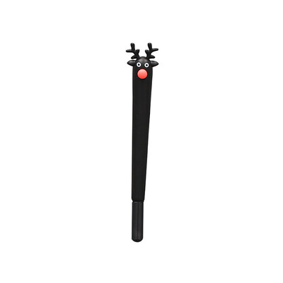

4pcslot 05mm Cute Black Ink Gel Pen for Writing Christmas Deer Kawaii School Supplies Stationary