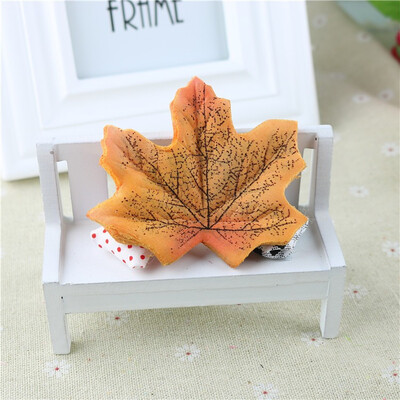 

FUNNYBUNNY 50PCS Maple Leaves Artificial Autumn Fall Leaves Multicolor Mixed Garlands Art Scrapbooking Wedding House Decorations