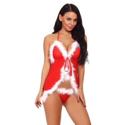 

Women Sexy Christmas Xmas Gift Babydoll Dress Red Bra Underwear Lingerie Sets