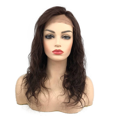 

StrongBeauty Long Wavy Human Hair Dark Red Mixed Color Wigs for Women Lace Front Wigs