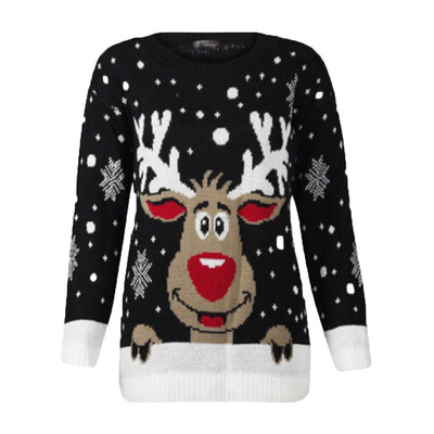 

Gobestart Women Christmas Deer Warm Knitted Long Sleeve Sweater Jumper Top Blouse
