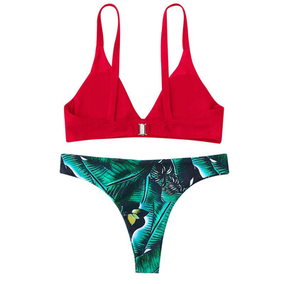 

Saidsome Women Bikini Set Printed High Waist Swimsuit Swimwear Beachwear Bathing Suit