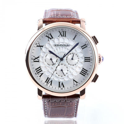 

Mens Casual Watch Premium Automatic Waterproof Wristwatch With Leather Band