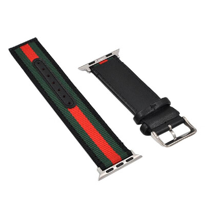 

Fashionable Sports Band Leather Watch Strap Casual Watch Bands Strap Nylon Wristband Replacement for Apple Watch
