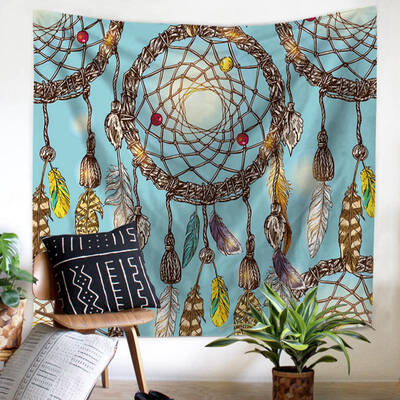

Wall Hanging Dream Catcher Wall Tapestry Hippie Tapestry Colorful Tapestry Psychedelic Bohemian Feather Wall Tapestry