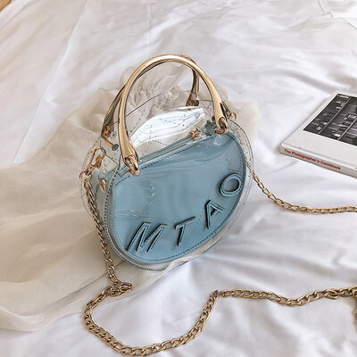 

Ins spring&summer new net red transparent jelly bag womens new 2019 hand bill of lading shoulder bag chain messenger bag