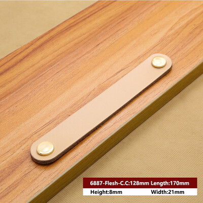 

JD Leather Handle Bag Handle Drawer Door Knob Brown Black Furniture Handle Hardware Decoration Zinc Alloy