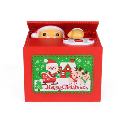 

Tailored Cute Santa Claus Penny Piggy Bank Automatic Coin Grabing Eating Money Saving Box