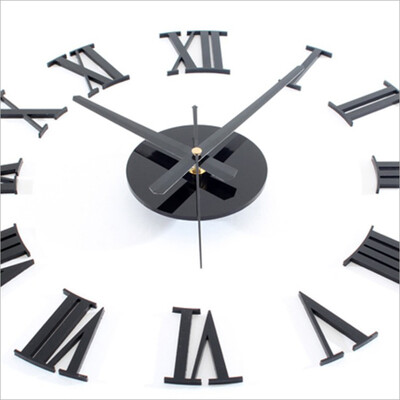 

DIY Acrylic mirror wall clock 3D Roman numerals design&Home Decor stickers wall Watches