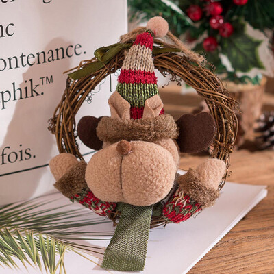 

Cute Garland Snowman Elk Santa Claus Doll Pendant Ornaments for Home Party Xmas Tree Decoration Christmas Hanging Wreath Rattan