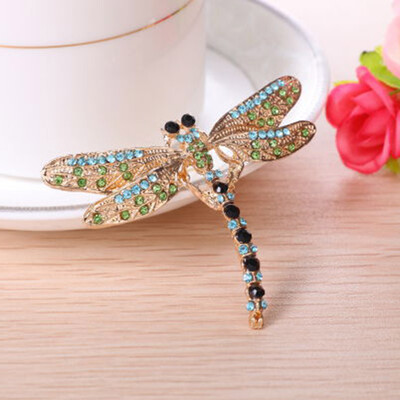 

Summer Jewelry Accessories Brooch For Girl Vintage Lovely Dragonfly Crystal Scarf Lapel Pin Brooches For Women