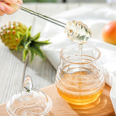 

Beehive-shaped Honey Jar245ml Transparent Beehive-shaped Honey Jar with Dripper Stick for Storing&Dispensing Honey
