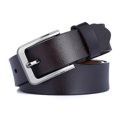 

Vintage round buckle ladies belt top layer leather belt leather simple wild Korean casual belt