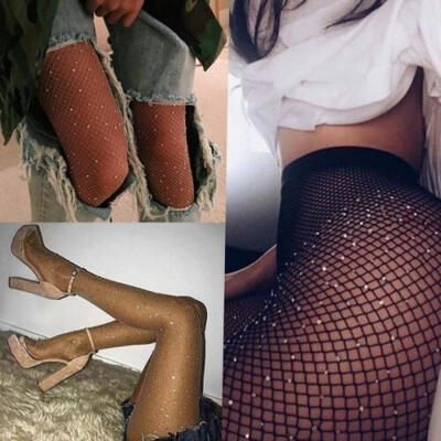 

Women Fishnet Top Mesh High Thigh Stocking Rhinestone Tights Pantyhose Sexy Sock