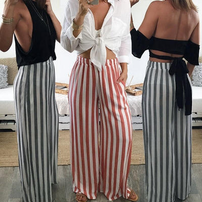 

Women High Waist Loose Long Pants