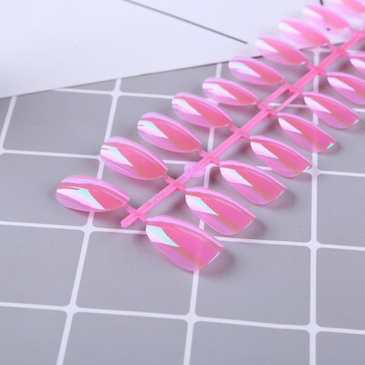 

24pcs False Nails Full Cover Fake Nails ABS Artificial Tips Nail Art Decor