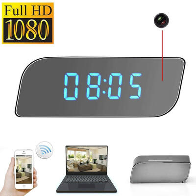 

CCTV 1080P WIFI Mini Camera Time Alarm Wireless Nanny Clock P2P Night Vision Motion Detection Home Security IP EU Plug 14" LEN