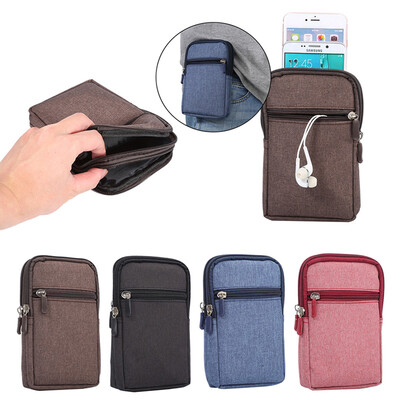 

Universal Denim Leather Cell Phone Bag Belt Clip Pouch Waist Purse Case Cover For All SmartPhone Below 63 Inch