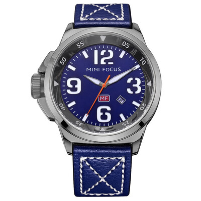 

BOFUTE Mens Watch Personality Japanese Quartz Movement Calendar Luminous Waterproof Genuine Leather Watchband 0004G