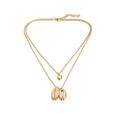 

Tocona Women Vintage Shell Pendant Necklace Love Heart Choker Gold Multilayer Statement Necklace Jewelry Sweater Accessories 8271