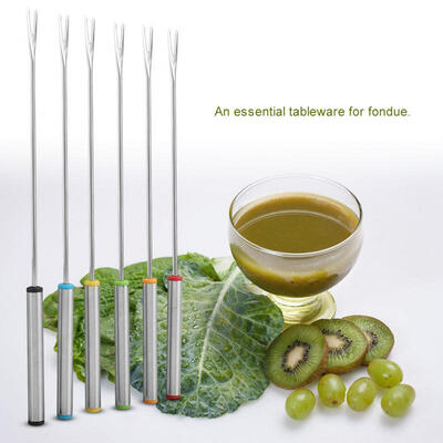 

Greensen 6pcsSet Stainless Steel Chocolate Cheese Dessert Fondue Pot Forks Kitchen Tool Tableware