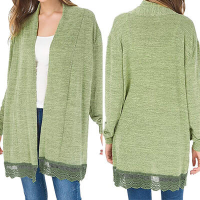 

Toponeto Women Kimono Cardigan Lace Tops Long Sleeve Open Front Cardigan Coat