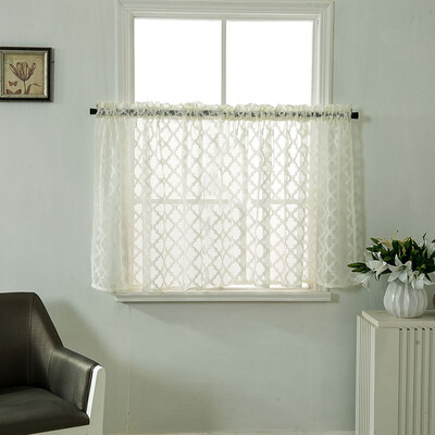 

Gobestart Lace Geometric Fine Jacqu Tulle Window Drape Valance Panel Fabric