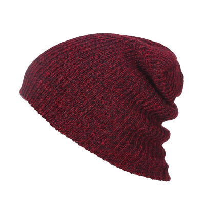 

Mens Knitting Hat Winter Soft Warm Casual Acrylic Slouchy Hat Knitted Cap