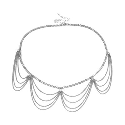 

Multi-layer Wave Body Chain Female Fringed Temperament Wild Waist Metal Chain