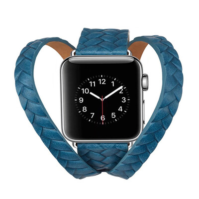 

〖Follure〗Double Tour Leather Accessory Band Replacement Bracelet For Apple Watch 38mm BK