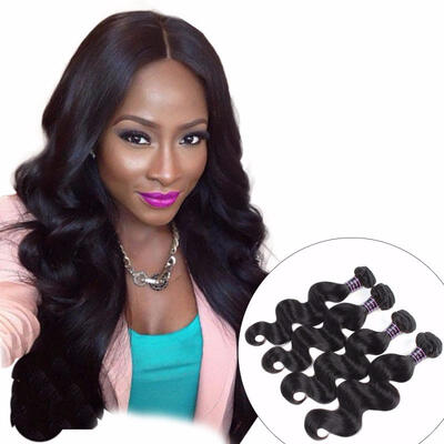 

Indian Body Wave Human Hair 4 Bundles Hair Weaving 400g Natural Color 8-28inch Non Remy 100 Human Hair Extensions