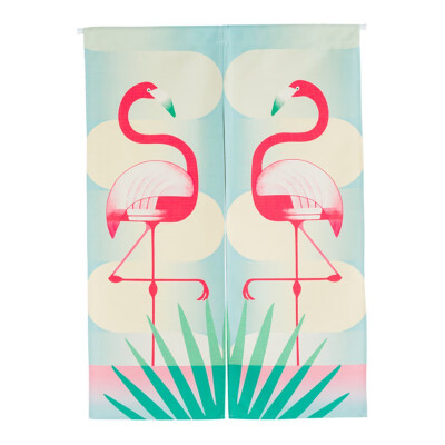 

Nordic Style flamingo KitchenDoor Curtains Curtains For Living Room Cafe Cotton Linen Half Open Door Valance Short Curtains