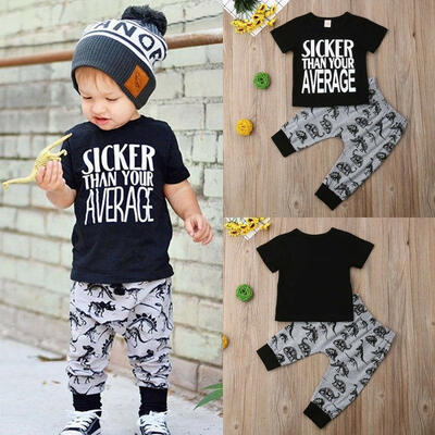 

Kids Baby Boy Dinosaur Clothes Set Cotton T-shirt Tops Pants Leggings Outfits
