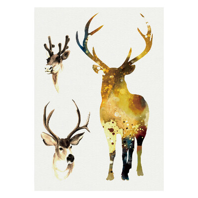 

〖Follure〗Christmas Cute Deer Head Environmental Waterproof Tattoo Sticker