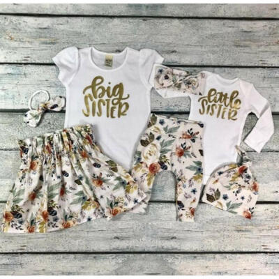 

Matching Clothes Little Sister RomperPants Big Sister T-shirtSkirt Outfits Set