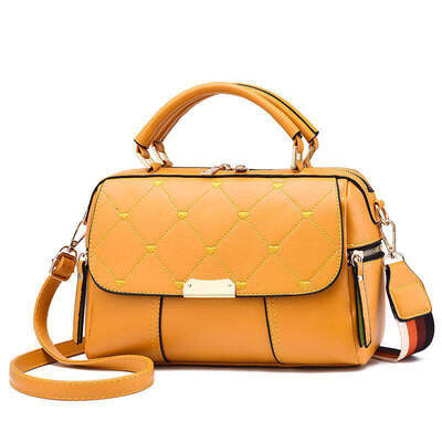 

Korean version of the 2019 summer new embroidered line shoulder diagonal package PU leather fashion casual ladies small square bag