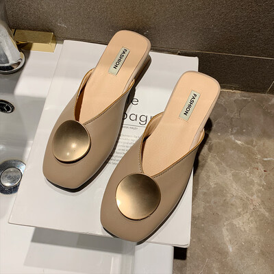 

Internet celebrity sandals&slippers women wear 2019 new thick heels without heel grandmother shoes ins lazy person bag head ha
