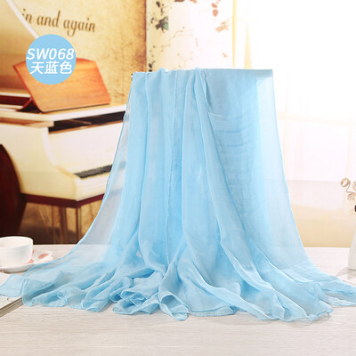 

2017 spring&summer new solid color silk scarf sunscreen beach towel shawl Taobao hot silk silk scarf wholesale