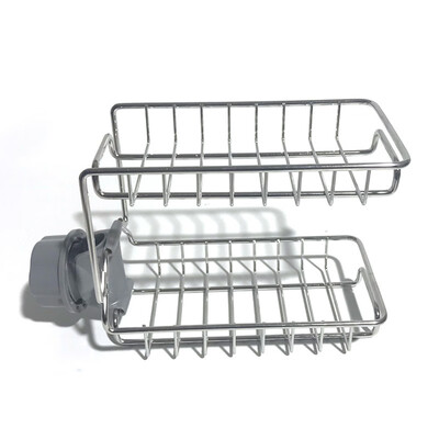 

Faucet Rack Stainless Steel Free Punching Kitchen Sink Storage Rack Rag Sponge Drain Rack Storage Artifact