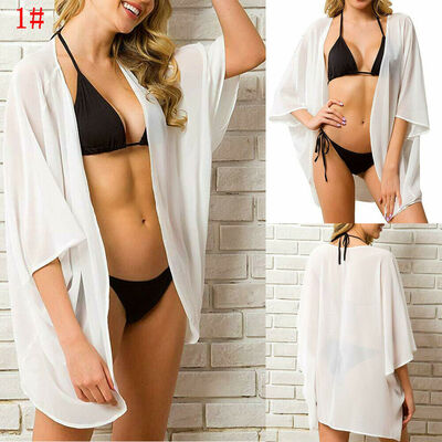 

Women Chiffon Beach Bathing Suit Cardigan Bikini Swimwear Cover Up Kimono Dress