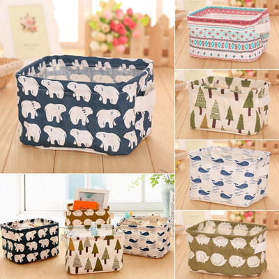 

Home Storage Box Household Organizer Fabric Cube Bins Basket Container