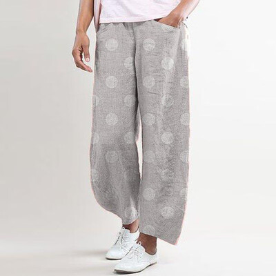 

Women Boho Baggy Harem Loose Pants Wide Leg Dot Print Yoga Palazzo Long Trousers