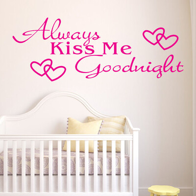 

Toponeto Always Kiss Me Goodnight Home Decor Wall Sticker Decal Bedroom Vinyl Art Mural