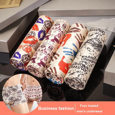 

4 Boxes Mens Underwear Boyshort Bamboo Fiber Summer Boxer Pants