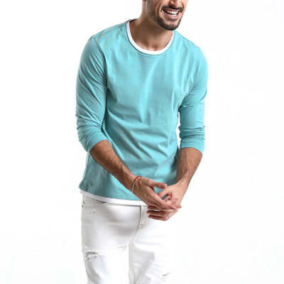 

Toponeto Mens New Fashion Autumn Casual Solid T-Shirt Sports Slim Long Sleeve Tops