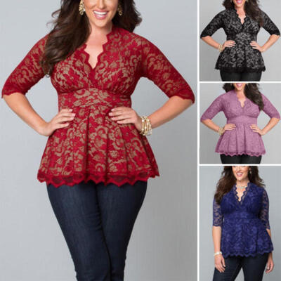 

PLUS SIZE Women Summer Lace Vest Top Shoet Sleeve Blouse Casual Tank Tops TShirt